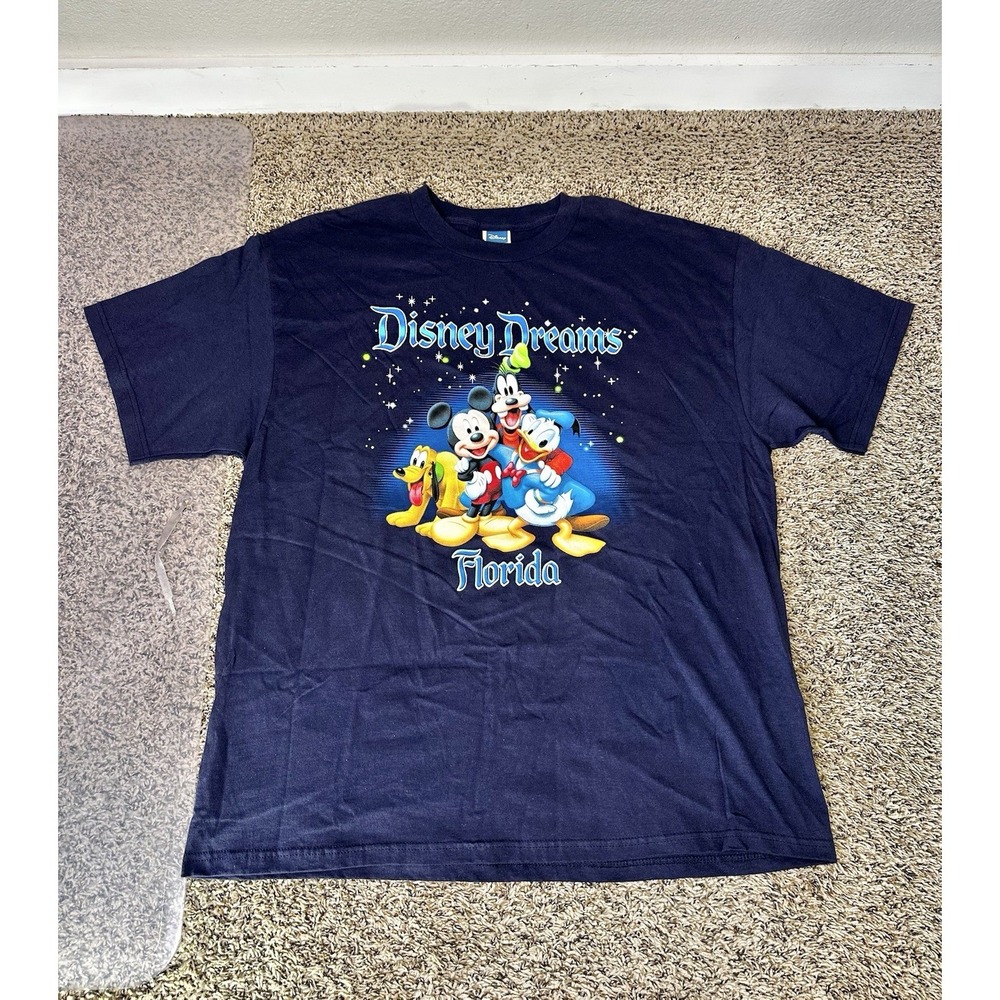 Vintage Disney Dreams Florida Mickey Donald Goofy Pluto Graphic Tee Size XL